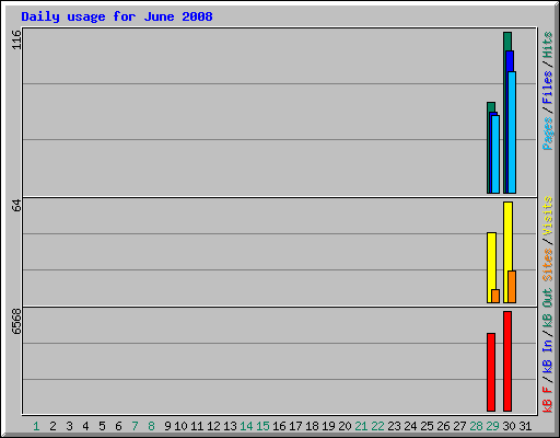 Daily usage for June 2008