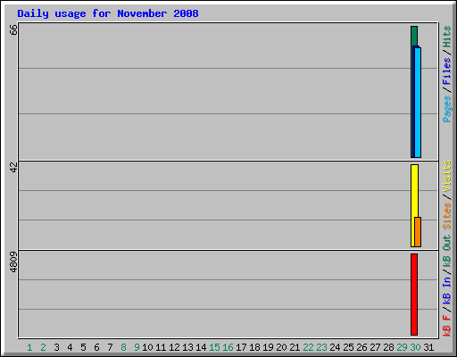 Daily usage for November 2008