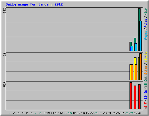 Daily usage for January 2012