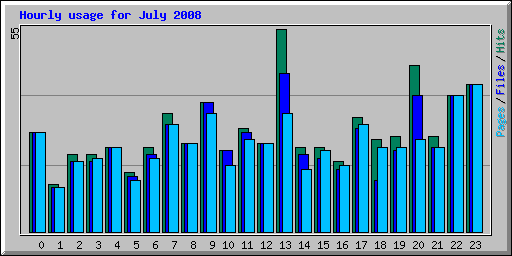 Hourly usage for July 2008