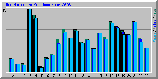 Hourly usage for December 2008