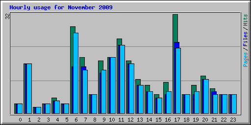 Hourly usage for November 2009