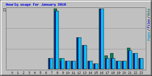 Hourly usage for January 2010