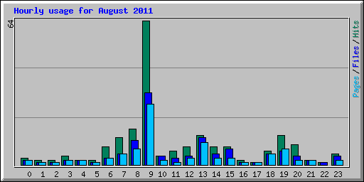 Hourly usage for August 2011