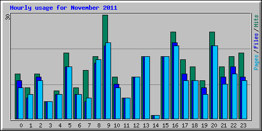 Hourly usage for November 2011