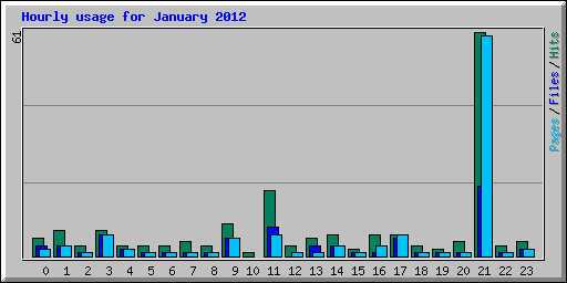 Hourly usage for January 2012